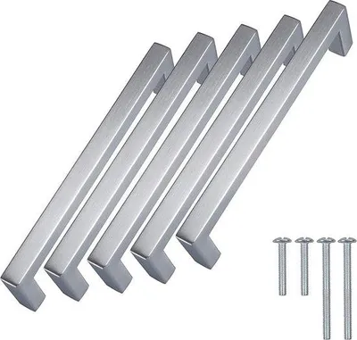 Produktbild von Edelstahl-Griffe-Set, 5-teilig, 96mm, gebürstet