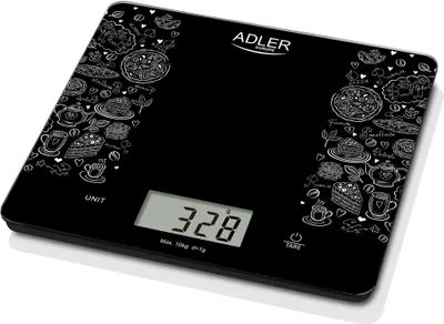 Produktbild von Adler Küchenwaage AD 3171 Höchstgewicht (Kapazität) 10 kg, Teilung 1 g, Anzeigetyp LCD, Schwarz