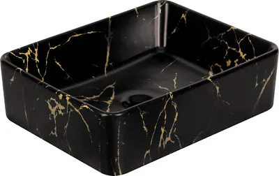 Produktbild von Kerra Keramik Waschbecken KR-182 MARBLE Portoro Gold rechteckig