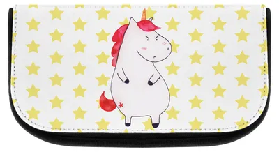 Produktbild von Mr. & Mrs. Panda Organizer Einhorn Wut - Weiß - Geschenk, Make-up Täschchen, Tasche, Kulturtasche, kosmetiktäschchen, Kulturbeutel, Kosmetiktasche, Lustig, Nein, Arbeit