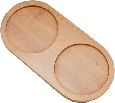 Produktbild von Seifenspender + Bambustablett – Badezimmer-/Küchenarbeitsplatte – Organizer für Schmuck/Parfüm/Kosmetik
