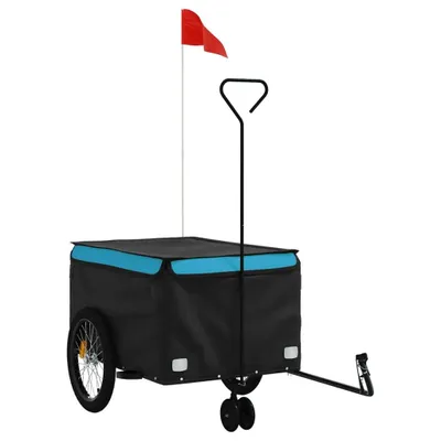 Produktbild von vidaXL Fahrradanhänger Schwarz und Blau 45 kg Eisen