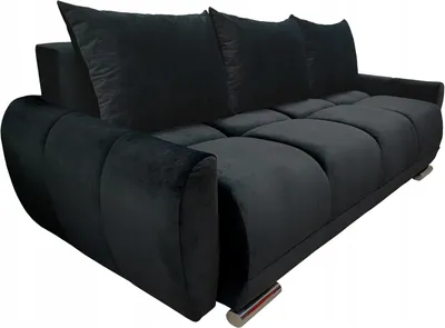 Produktbild von Easy4You Premium 3 Sitzer Roast Schlafsofa 234 cm Schwarz Matt Velvet 99 – Modernes Samtsofa mit Schlaffunktion, 150x200 cm Liegefläche