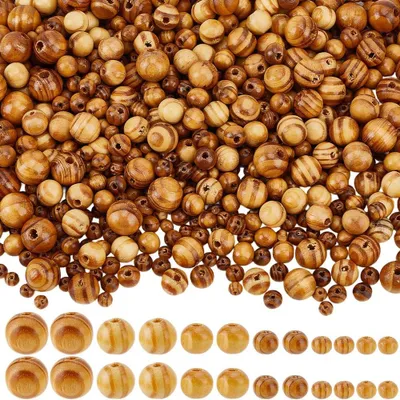 Produktbild von 760 runde Holzperlen zum Basteln von Schmuck
