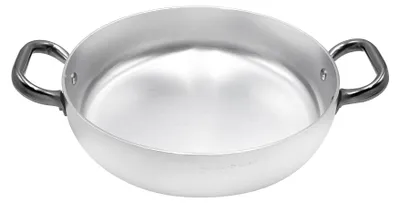 Aluminium-Omeletpfanne, 28 cm, 3 mm, 2 Griffe, silber