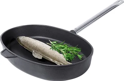 Produktbild von Fischpfanne, oval, hochwertiges ,  Germany, 38x26x6 cm