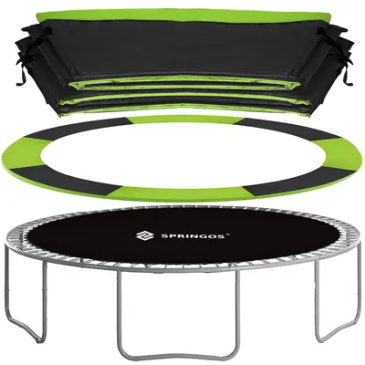 Productafbeelding van Trampoline Rand | Ø 305 cm | Beschermrand Trampoline | Rond | Groen/Zwart