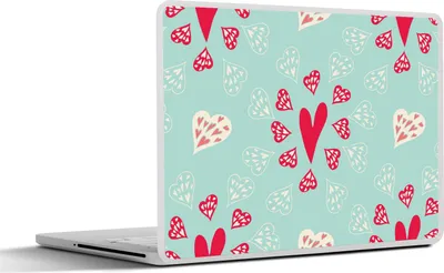 Produktbild von MuchoWow® Laptop Aufkleber Sticker Cover Herzen - Muster - Pastell 31x22.5 cm - Laptop-Deko