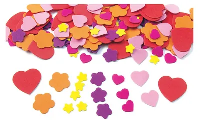 Produktbild von Colorations – Herz- und Blumenformen aus Schaumstoff, 150 Stück