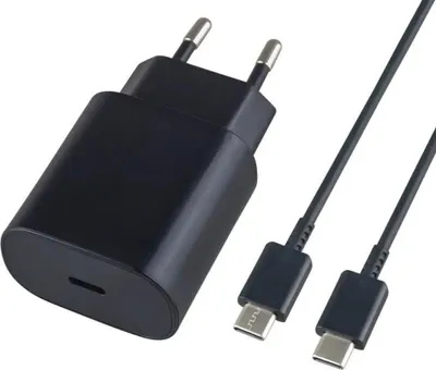 Produktbild von USB-C 25W Schnellladegerät + Kabel für Samsung Galaxy S23, S22, S21, A52, A73