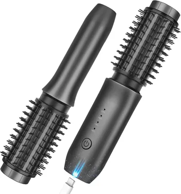 Produktbild von Kabellose Lockenstabbürste, Tragbare Reise-Lockenstab-Minibürste für Frauen, 7000 mAh USB-Aufladbare Lockenstabbürste mit Negativen Ionen