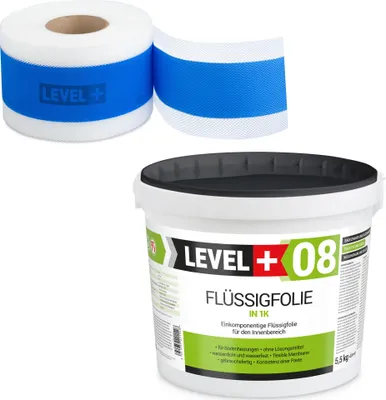 Obrázek produktu pro Hydroizolační sada Tekutá fólie 5,5 kg Těsnicí páska 5mb Sprcha v koupelně - LEVEL+ SET306