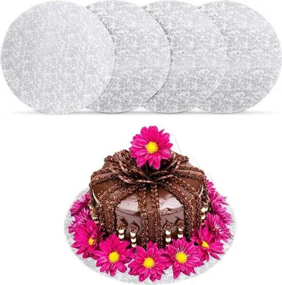Produktbild von Runde Papp-Tortenplatte 30cm für Hochzeiten und Geburtstage 4er Set