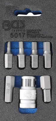 Image de BGS 5017 Jeu d'embouts de tournevis 6 pans intérieurs, 7 pcs.