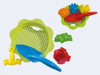 Produktbild von Sandsieb Set mit Schaufel und 4 Sandformen