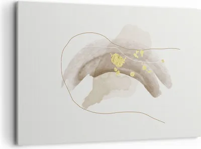 Produktbild von Bild auf Leinwand - Leinwandbild - Einteilig - Braun Abstraktion Gold - 120x80cm - Wand Bild - Wanddeko - Wandbilder - Leinwanddruck - Bilder - Wanddekoration - Leinwand bilder - AA120x80-4910