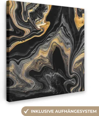 Obrázek produktu pro OneMillionCanvasses® - Obrazy na plátně - Mramor - Akryl - Zlato - - Abstraktní umění, nástěnné dekorace, Obrazy do obývacího pokoje, 90x90cm