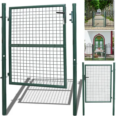 Zdjęcie produktu dla karpal 125x100cm brama ogrodowa metalowa zielona z zamkiem brama ogrodowa brama ogrodzeniowa brama ogrodowa brama na podwórko