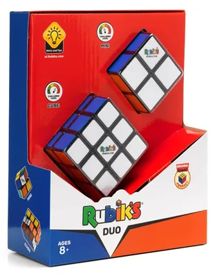 Produktbild von Rubik’s Zauberwürfel, Puzzlespielzeug für Problemlöser im Doppelpack mit dem klassischen Original in 3x3 und einer Miniversion in 2x2, für Kinder und Erwachsene, Zauberwürfel, Anfänger, 8 Jahr(e)