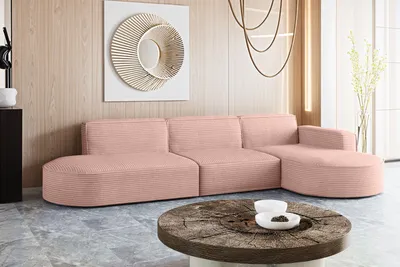 Produktbild von Ecksofa Designer, Sofa L form MODENA stoff Poso Rosa Rechts