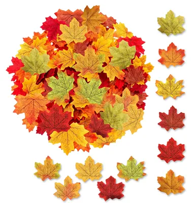 Künstliche Ahornblätter, 300 Stück, 8 cm, Polyester, Herbstdeko