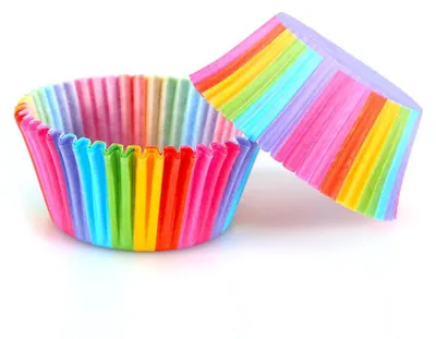 Produktbild von 100 bunte Cupcake-Förmchen, Papierbackförmchen für Cupcakes, Muffins und Kuchen