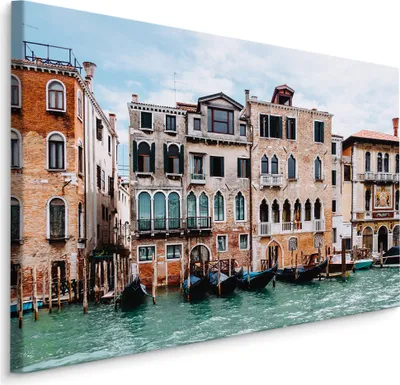 Produktbild von Fabelhafte Canvas LEINWAND BILDER 40x30 cm XXL Kunstdruck Venedig Gondeln Gebäude