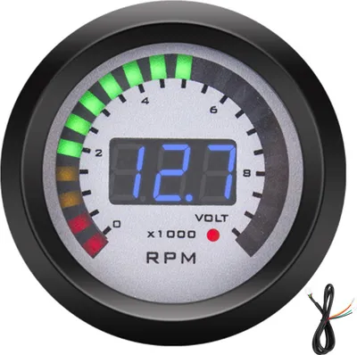 Immagine prodotto di Contagiri digitale 52 mm/2 pollici, 0-99 rpm, ricambio per veicoli a benzina a 12 V 4/6/8 cilindri