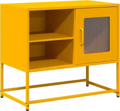 Zdjęcie produktu dla vidaXL Szafka pod telewizor musztardowy żółty 68x39x60,5 cm stalowa