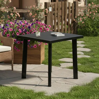 Immagine prodotto di Tessner - Tavolo da Esterno, 80x75x72h cm Nero Antracite, 4 Posti  Italy