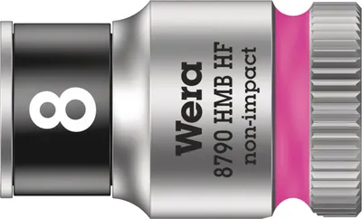 Obrázek produktu pro Wera 05003742001, Socket, 3/8", Metrický, 1 hlava/hlavy, 8 mm, Chrom Vanadová ocel