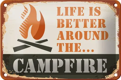 Produktbild von Blechschild Camping 18x12cm Campfire life is better Outdoor