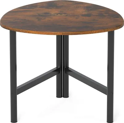 Produktbild von Dreieckiger Couchtisch mit Metallbeinen, rustikales Braun