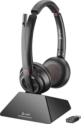 Produktbild von HP Poly Savi 8220 UC DECT 1880-1900 MHz USB-A-Headset, für Microsoft Teams, Kabelgebunden, 20 - 20000 Hz, Büro/Callcenter, 160 g, Kopfhörer, Schwarz