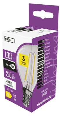 LED žárovka Filament Mini Globe / E14 / 1,8 W (25 W) / 250 lm / neutrální bílá