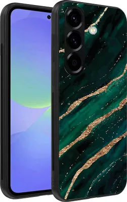 Produktbild von Smartphonica Handytasche geeignet für Samsung Galaxy A36 mit Marmordruck - TPU zurück Abdeckung Fall Marmor Design - Grün Gold