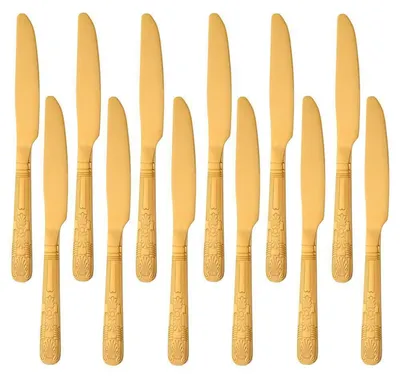 Produktbild von Tafelmesser 12-teilig Edelstahl Goldfarben