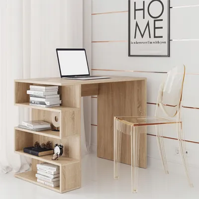 Produktbild von Schreibtisch SOLA - Geräumig - Eiche Sonoma - Breite 120 cm, Höhe 73 cm, Tiefe 59 cm