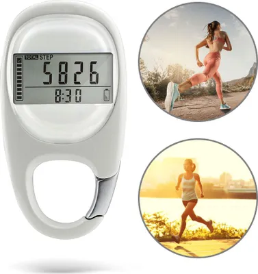 Image de Podomètre numérique 3D facile à utiliser, interrupteur de marche portable avec clip pour mousqueton pour hommes, femmes et animaux domestiques