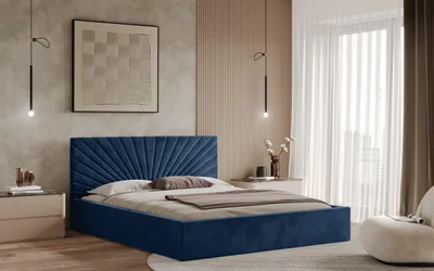 Obrázek produktu pro Postel BACOLI 140x200 modrá s úložným prostorem