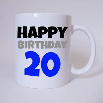 Produktbild von Happy Birthday 20 - Tasse - Kaffeetasse - Tasse mit Spruch (blau)