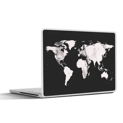 Produktbild von MuchoWow® Laptop Aufkleber Sticker Cover Weltkarte - Marmor - Weiß 36.5x27.5 cm - Laptop-Sticker
