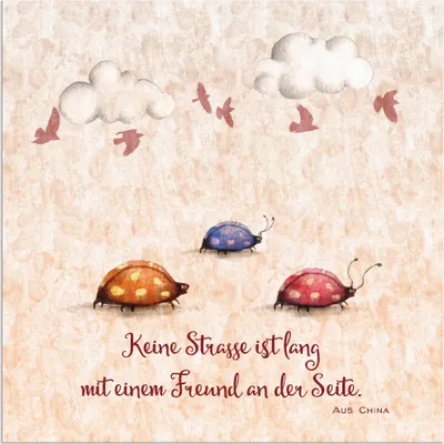 Produktbild von ARTland Wandbild Alu für Innen & Outdoor Lebensweisheit Freunde Größe: 70x70 cm