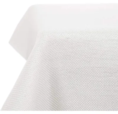Productafbeelding van Tafelkleed, afwasbaar, waterafstotend, linnenlook, 274x137 cm, wit, 1 stuk