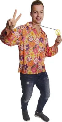 Produktbild von Herren Hippie Shirt mit Peace-Zeichen Halskette / Größe: one Size (Ideal für S/M)