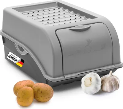 Produktbild von Novaliv Gemüseboxen Kartoffelboxen Vorratsbehälter 3,5l bis 9l (Grau, 1x 3,5l)