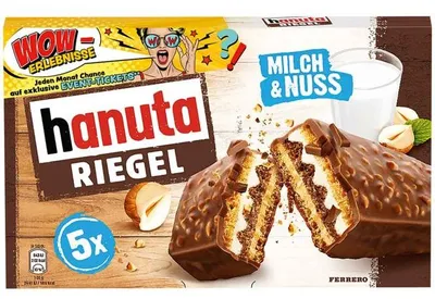 Produktbild von Ferrero hanuta Riegel Milch & Nuss (5x34,5g)
