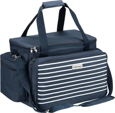 Produktbild von anndora XXL Picknicktaschemaritim 57 Teile - 6 Personen AHOI - Platz für Lebensmittel im großen Kühlfach - navy