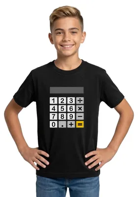 Produktbild von Spreadshirt Taschenrechner Kostüm Für Fasching & Karneval Teenager T-Shirt, 134/146 (9-11 Jahre), Schwarz