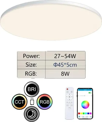 Obrázek produktu pro Stropní světlo, ovládání RGB a CCT, chytrá aplikace a dálkové ovládání, 45 cm